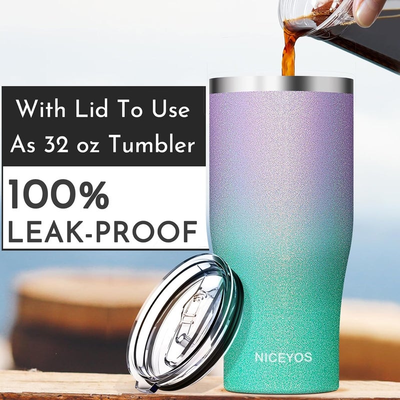 Niceyos Universal Iced Coffee Sleeve - Upgraded Double Wall Reusable Stainless Steel Holder Sleeves Insulator for Cold Drinks Fits Starbucks Dunkin Donuts McDonalds Small Medium Large Cups (Glitter) - Image 3
